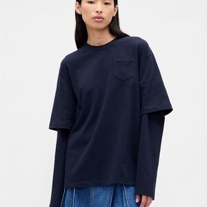 Gap x Sandy Liang Cotton Layered Long Sleeve Tee